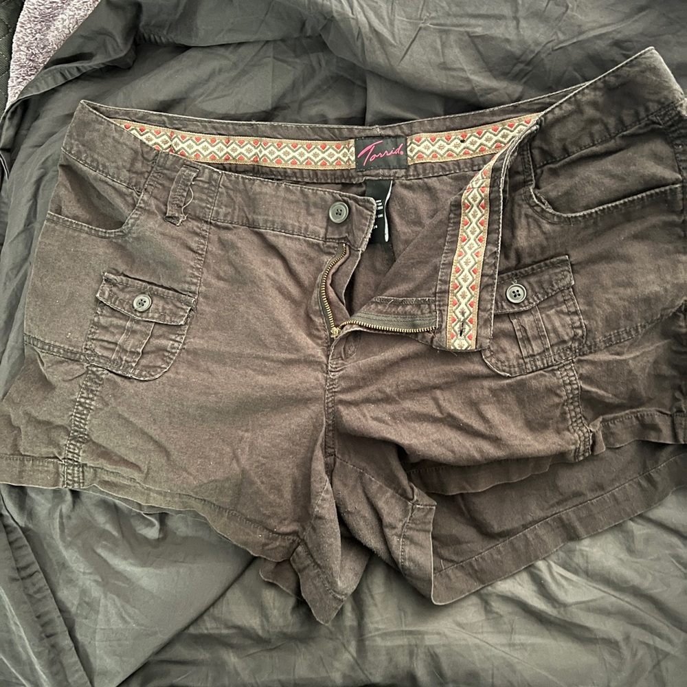 Torrid Brown Shorts with Distressed Cotton Look